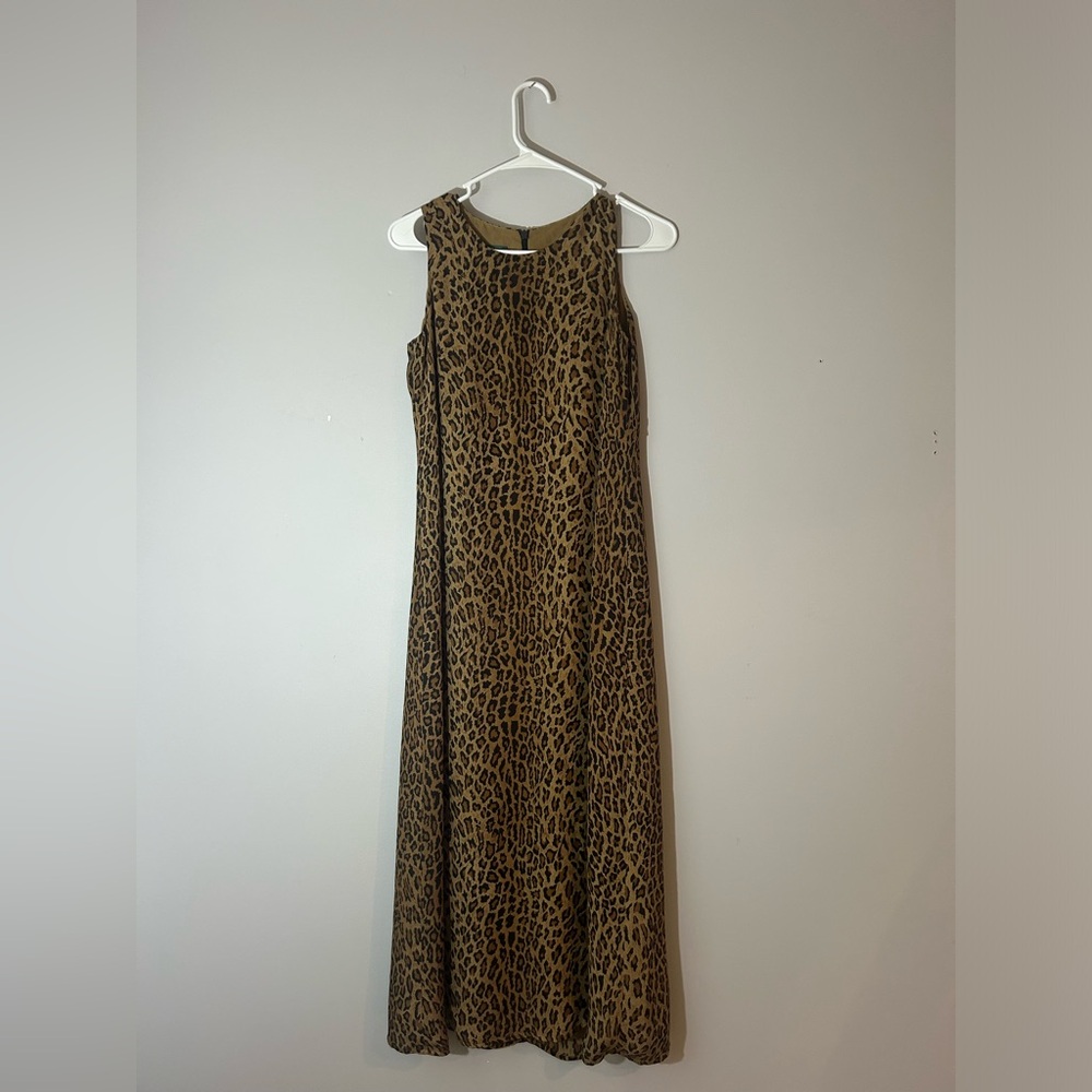 Vintage Ralph Lauren leopard print dress 100% silk